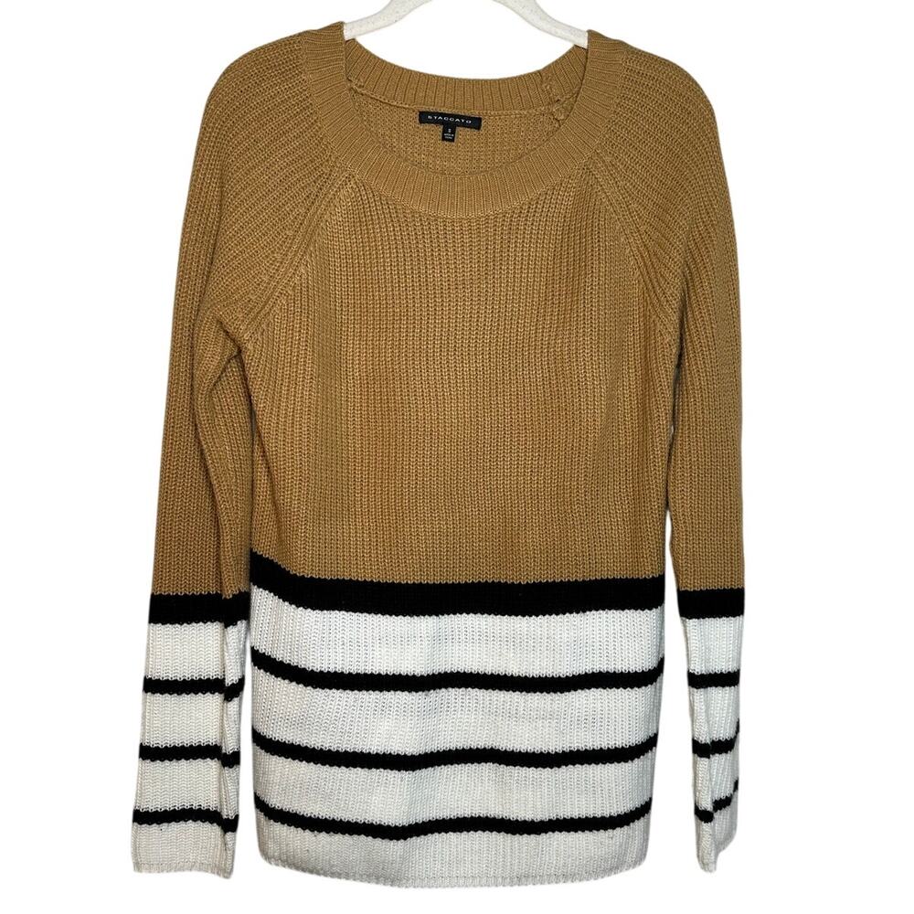 Staccato Striped Brown Pullover Sweater Women's Small